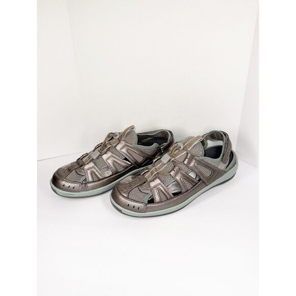 Orthofeet Verona Closed Toe Sandal Comfort Metallic Outdoor Drawstring 10.5 Wide - Picture 5 of 15